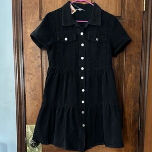 Tiered Denim Button Up Dress Size Medium